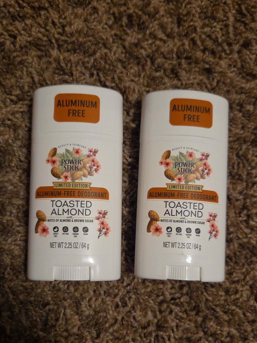 2 Power Stick Toasted Almond Aluminum-Free Deodorants